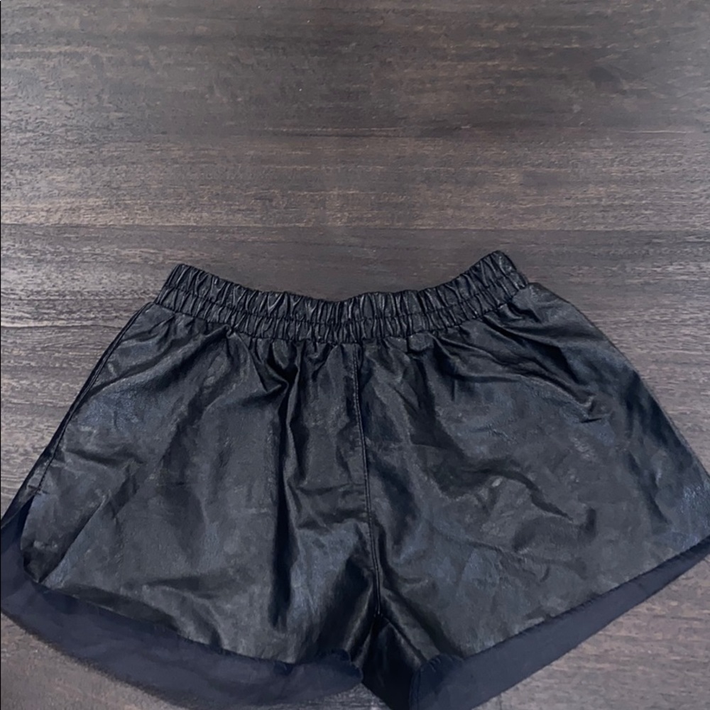 Black pu shorts